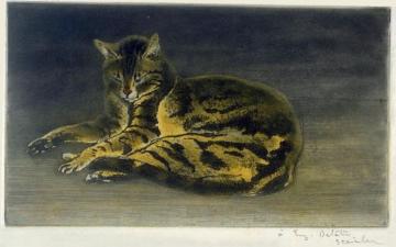 Cat On The Floor Artwork by Theophile-Alexandre Steinlen