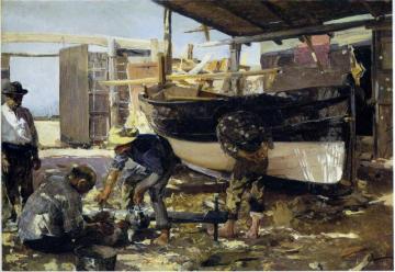 Boat Builders Artwork by Joaquin Sorolla y Bastida