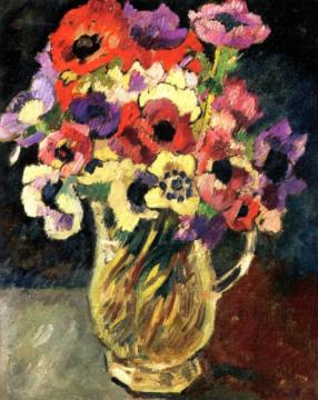 Anemones And Fern In A Baroque Vase Artwork by Louis Valtat