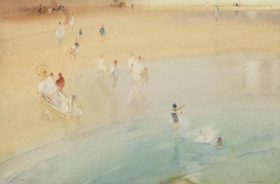 Bathers On The Seashore Artwork by Sir William Russell Flint