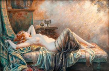 Young Woman On The Sofa Artwork by Delphin Enjolras
