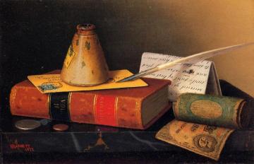 Still Life: Writing Table Artwork by William Michael Harnett