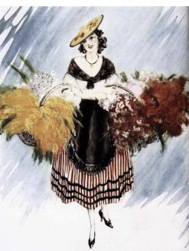 Woman Selling Flowers In Spring Artwork by Louis Icart