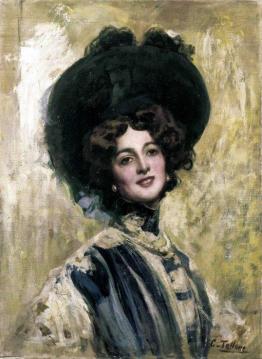 Portrait Of Lina Cavalieri Artwork by Cesare Tallone