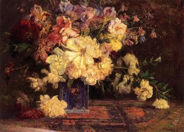 Still Life With Peonies Artwork by Theodore Clement Steele