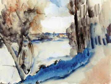 Landscape By The Water Artwork by Maurice De Vlaminck