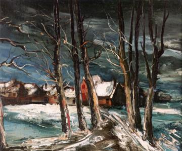 Landscape In Winter Artwork by Maurice De Vlaminck