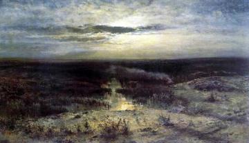 Moonlit Night. Marsh Artwork by Alexei Kondratevich Savrasov