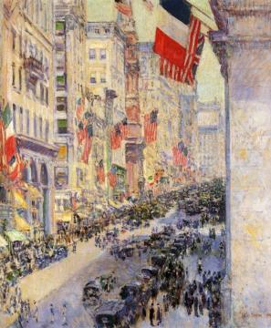 Up The Avenue From Thirty-fourth Street, 1917 Artwork by Frederick Childe Hassam
