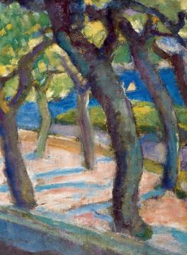 Trees In Fuenterrabía Artwork by Daniel Vazquez Diaz