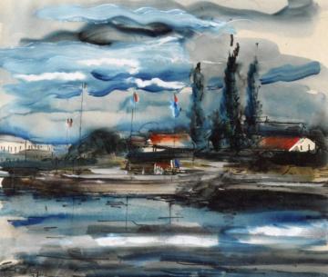 Landscape On The Banks Of The Eure Artwork by Maurice De Vlaminck