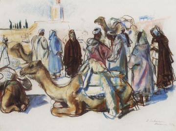 Market with Camels. Marrakesh Artwork by Zinaida Serebriakova