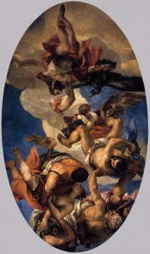 Jupiter Hurling Thunderbolts At The Vices Artwork by Paolo Veronese