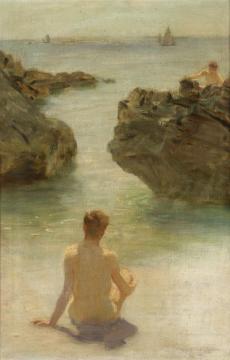 Boy On A Beach Artwork by Henry Scott Tuke