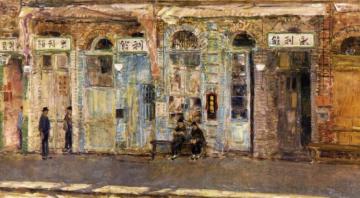 The Chinese Merchants Artwork by Frederick Childe Hassam