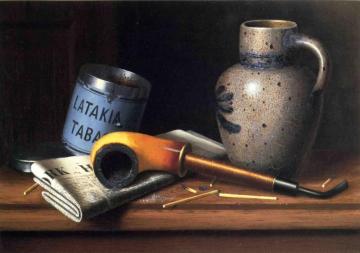 Still Life With Pipe And Tobacco Artwork by William Michael Harnett