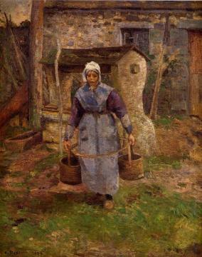 Mother Presle, Montfoucault Artwork by Camille Pissarro