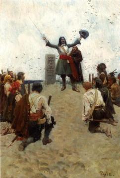 La Salle Christening The Country "louisiana" Artwork by Howard Pyle