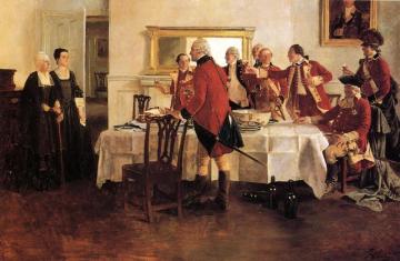 Red Coat Soldiers Toasting The Ladies Of The House Artwork by Howard Pyle