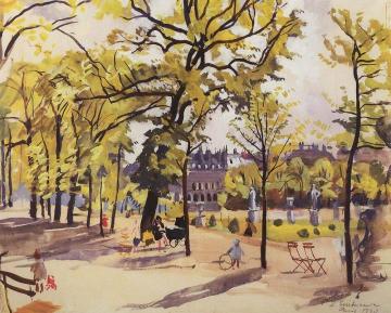 Paris. Luxembourg Gardens Artwork by Zinaida Serebriakova