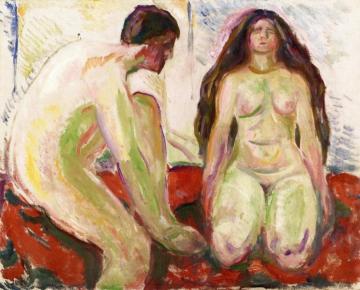 Naked Man and Woman Artwork by Edvard Munch