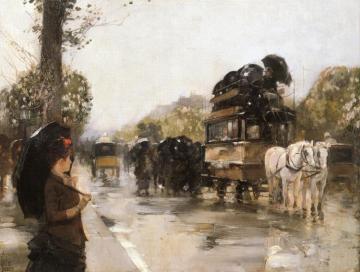 April Showers, Champs Elysees Paris Artwork by Frederick Childe Hassam