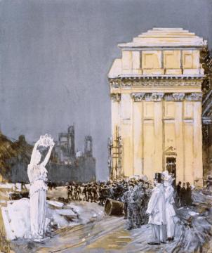 Scene at the World's Columbian Exposition, Chicago, Illinois Artwork by Frederick Childe Hassam