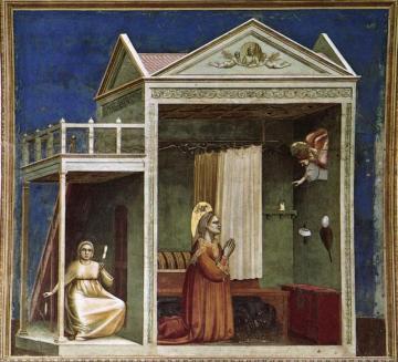 Scenes From The Life Of Joachim: 3. Annunciation To St Anne (cappella Scrovegni (arena Chapel), Padua) Artwork by Giotto di Bondone
