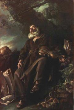 Sleeping Hermit Artwork by Joseph Marie Vien