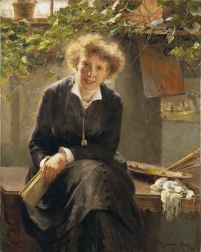 Portrait Of Jeanna Bauck, 1881 Artwork by Bertha Wegmann