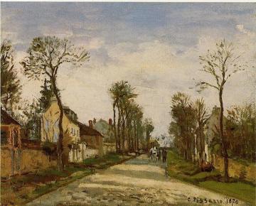 The Road to Versailles at Louveciennes Artwork by Camille Pissarro