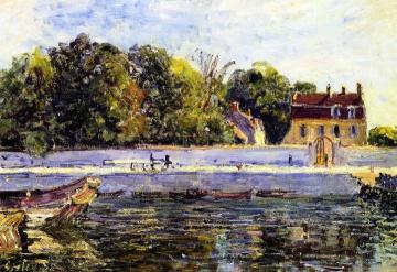 Saint-Mammes - House on the Canal du Loing Artwork by Alfred Sisley