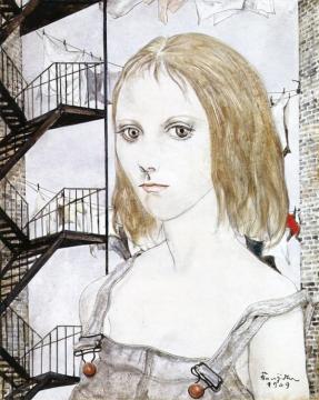 Portrait of a Girl Artwork by Tsuguharu Foujita