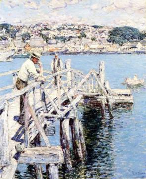 Dock Scene, Gloucester Artwork by Frederick Childe Hassam