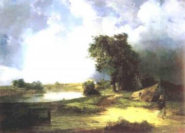 View Of The Kremlin From The Krimsky Bridge In Inclement Weather Artwork by Alexei Kondratevich Savrasov