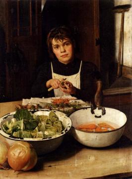 Helping Mother Artwork by Charles Spencelayh