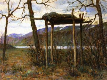 An Indian Burial Artwork by Joseph Henry Sharp