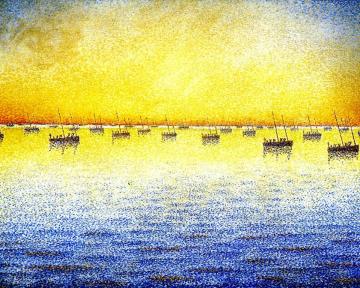 Sardine Fishing, Concarneau, Opus 221 (Adagio) Artwork by Paul Signac
