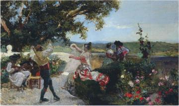 Valencian Dance In An Orange Grove Artwork by Joaquin Sorolla y Bastida