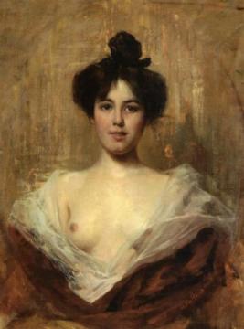 Bust Of A Young Woman Artwork by Cesare Tallone