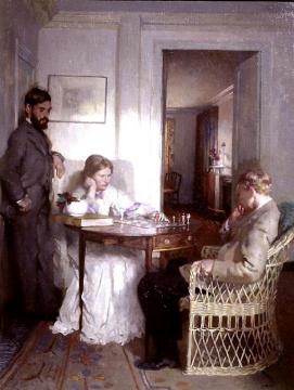 The Chess Players Artwork by Sir William Orpen