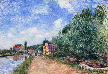 Canal du Loing - Chemin de Halage Artwork by Alfred Sisley
