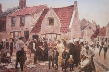 The Fish Market at Blankenberge Artwork by Franz Skarbina
