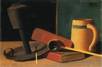 Still Life With Pipe And Mug Artwork by John Frederick Peto