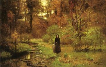 The Brook In The Woods Artwork by Theodore Clement Steele