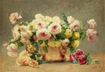 Still Life Of Roses Artwork by Emile Vernon