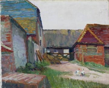 Cow Stalls Artwork by Duncan Grant