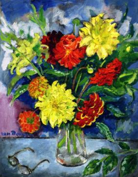 Bouquet Of Dahlias Artwork by Kees Van Dongen