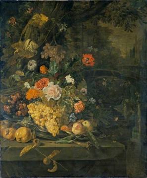 Flowers And Fruit Artwork by Jan Weenix