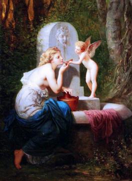 At The Fountain Artwork by Henri Pierre Picou